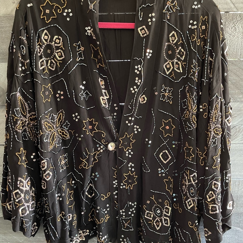 Chico’s Black Beaded Jacket